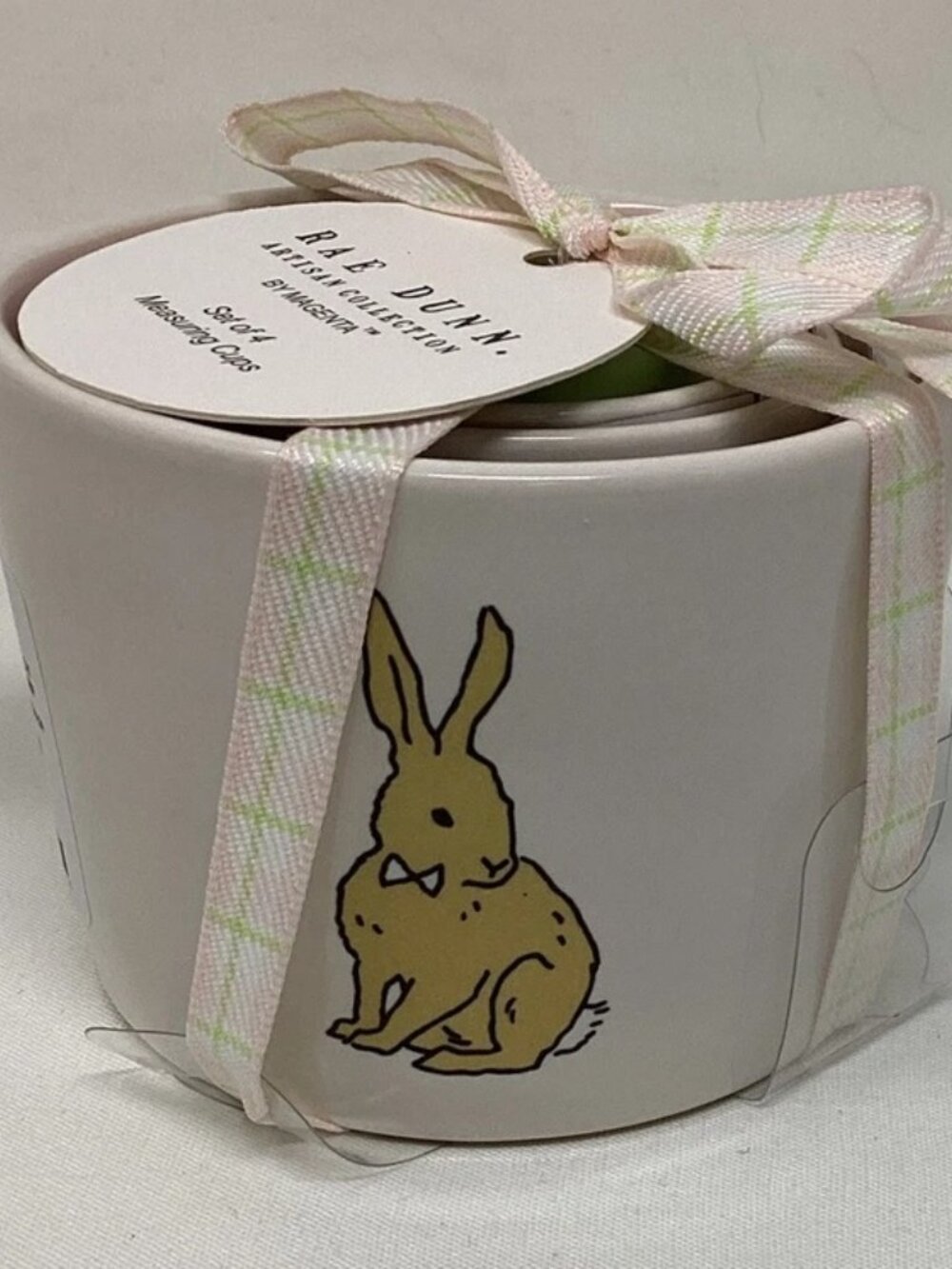 Rae Dunn Artisan Collection by Magenta Easter Bunny Rabbit Measuring Cups Set